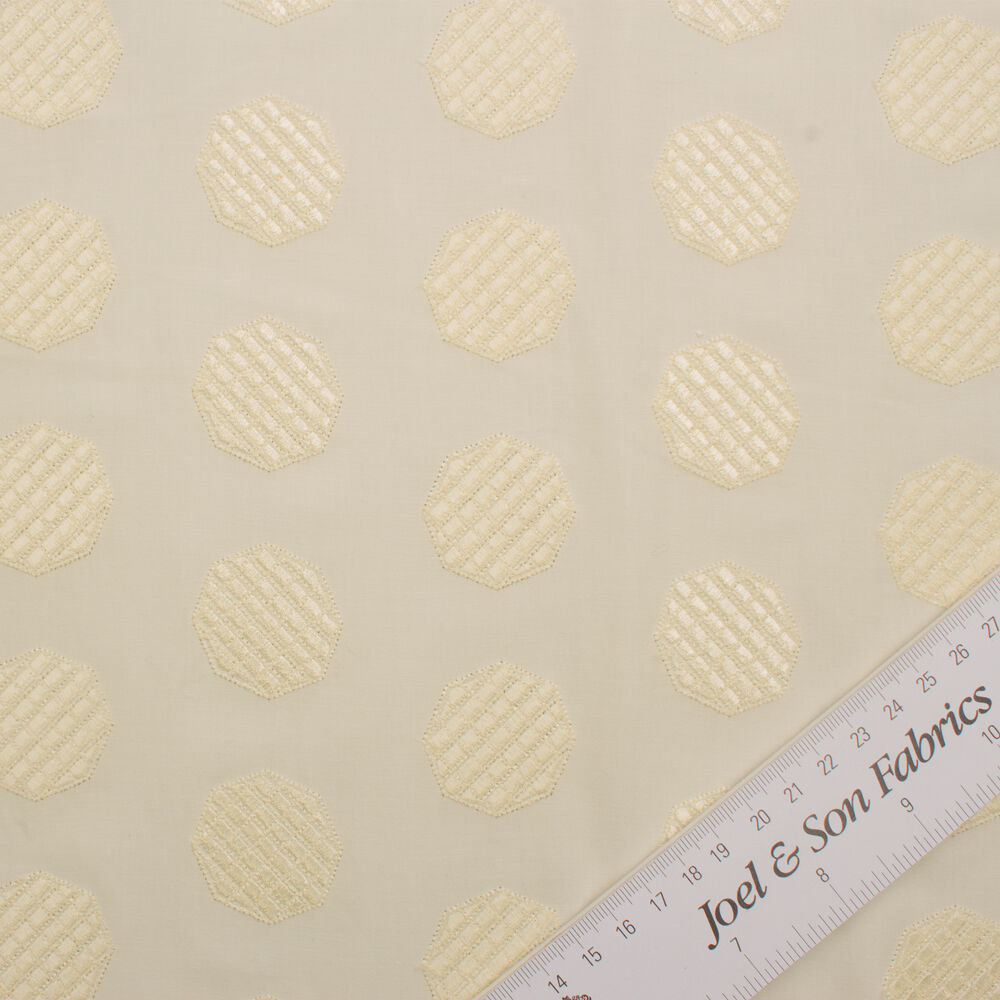 Icecream Yellow Scalloped Cotton Embroidery