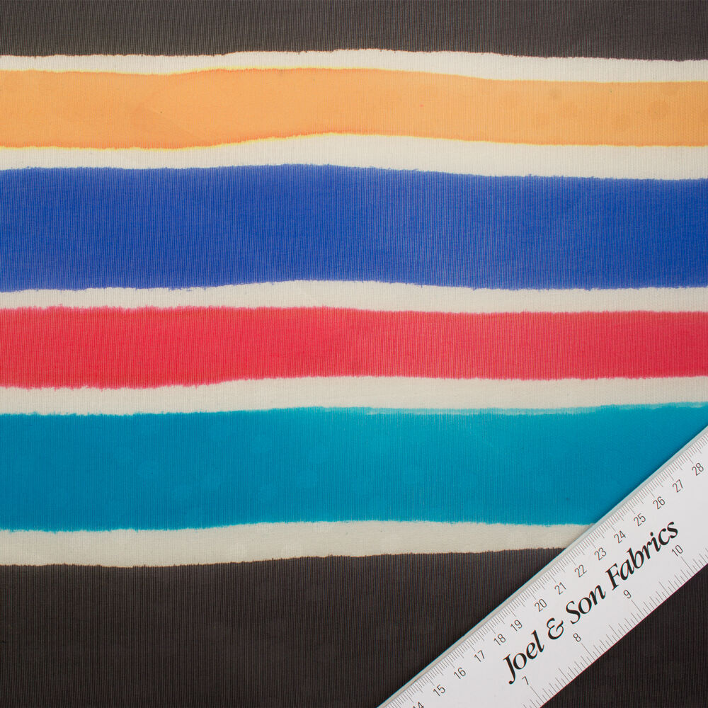 Printed Stripe Silk Organza Jacquard