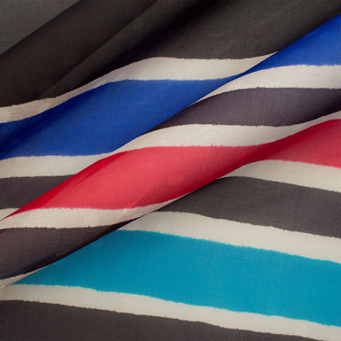Printed Stripe Silk Organza Jacquard