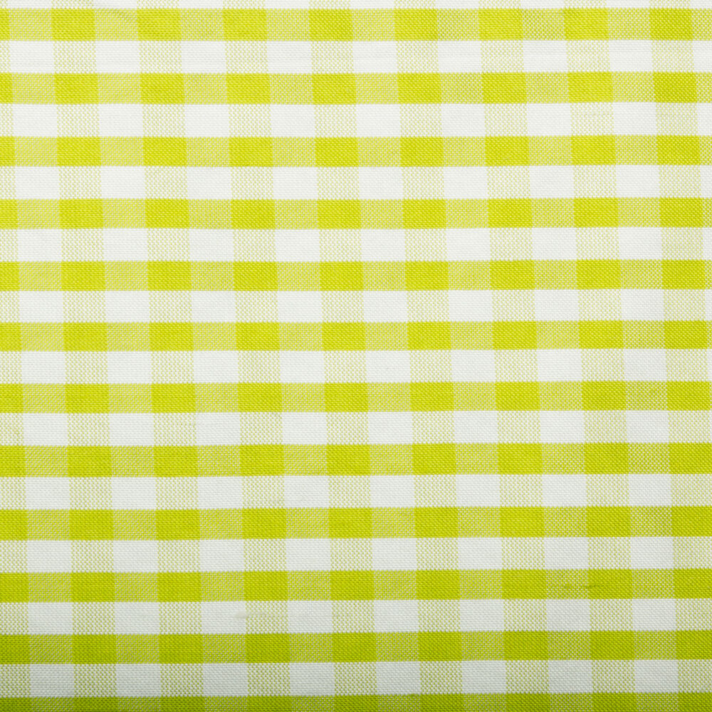 Apple Green & White Gingham Silk Shantung