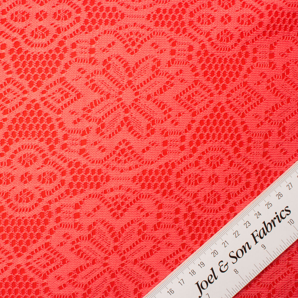 Salmon Floral Lace Jersey