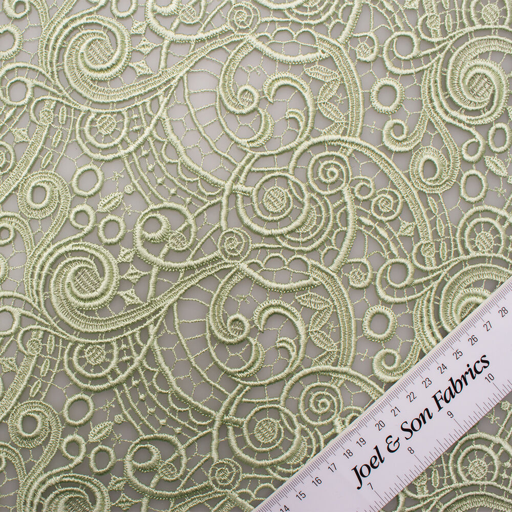 Mint Green Guipure Lace