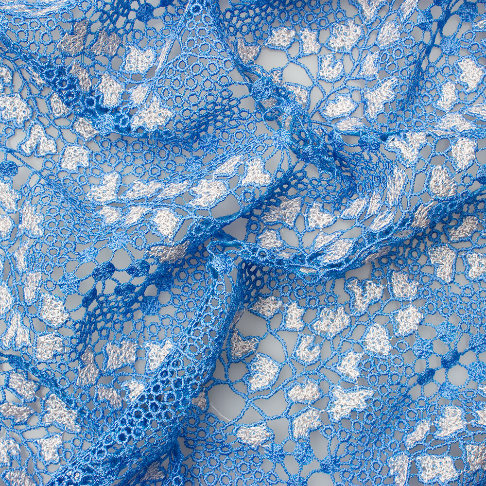 Sky Blue & Ivory Guipure Lace