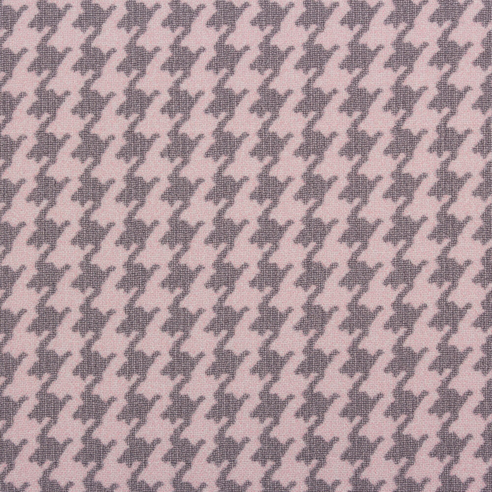 Grey/Pink Dogtooth Printed Silk Georgette