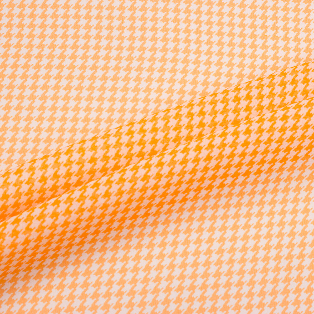 Ivory/Orange Dogtooth Georgette | Printed Cloth