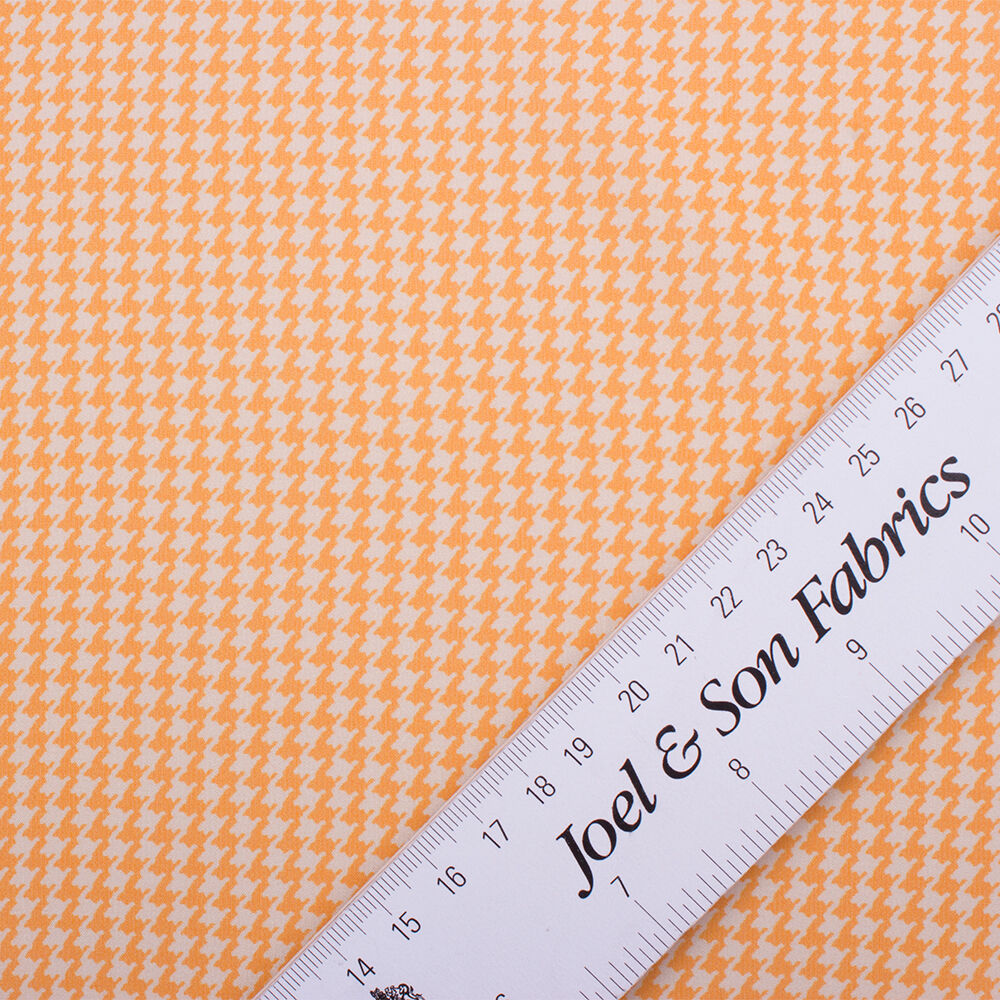 Ivory/Orange Dogtooth Printed Silk Georgette