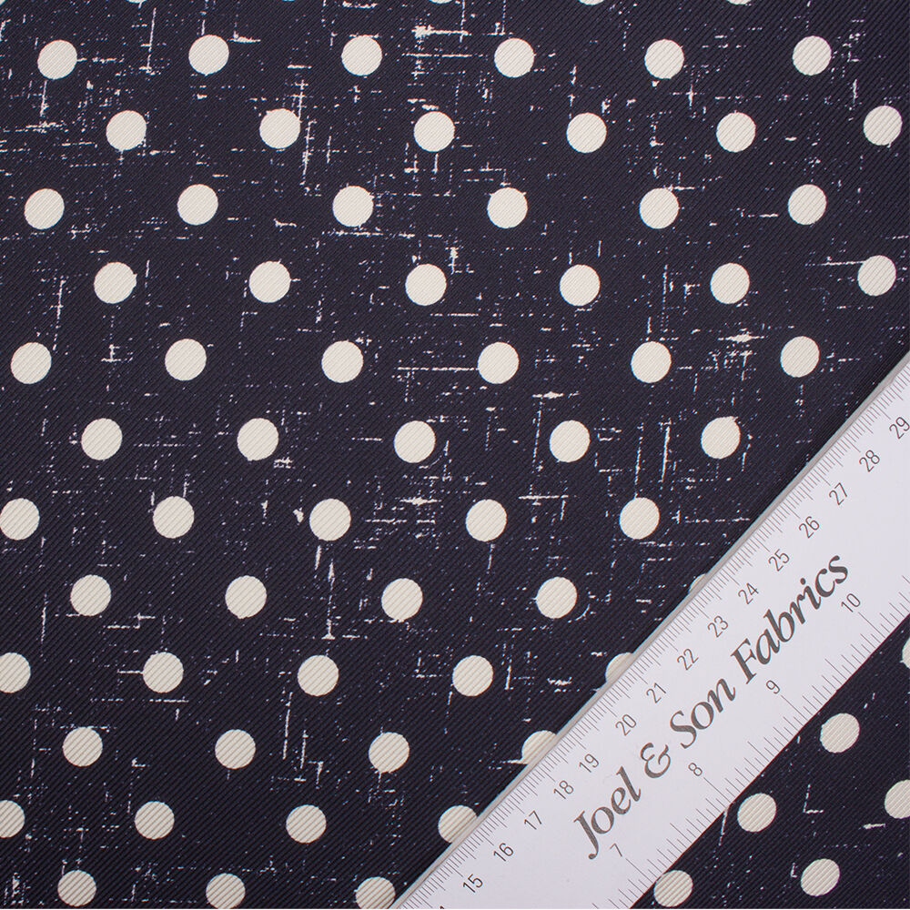 Dark Navy/White Spotted Silk Twill (A 1.35m Piece)