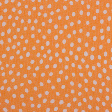 Tangerine Orange/White Spotted Silk Georgette