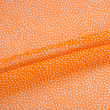 Tangerine Orange/White Spotted Silk Georgette