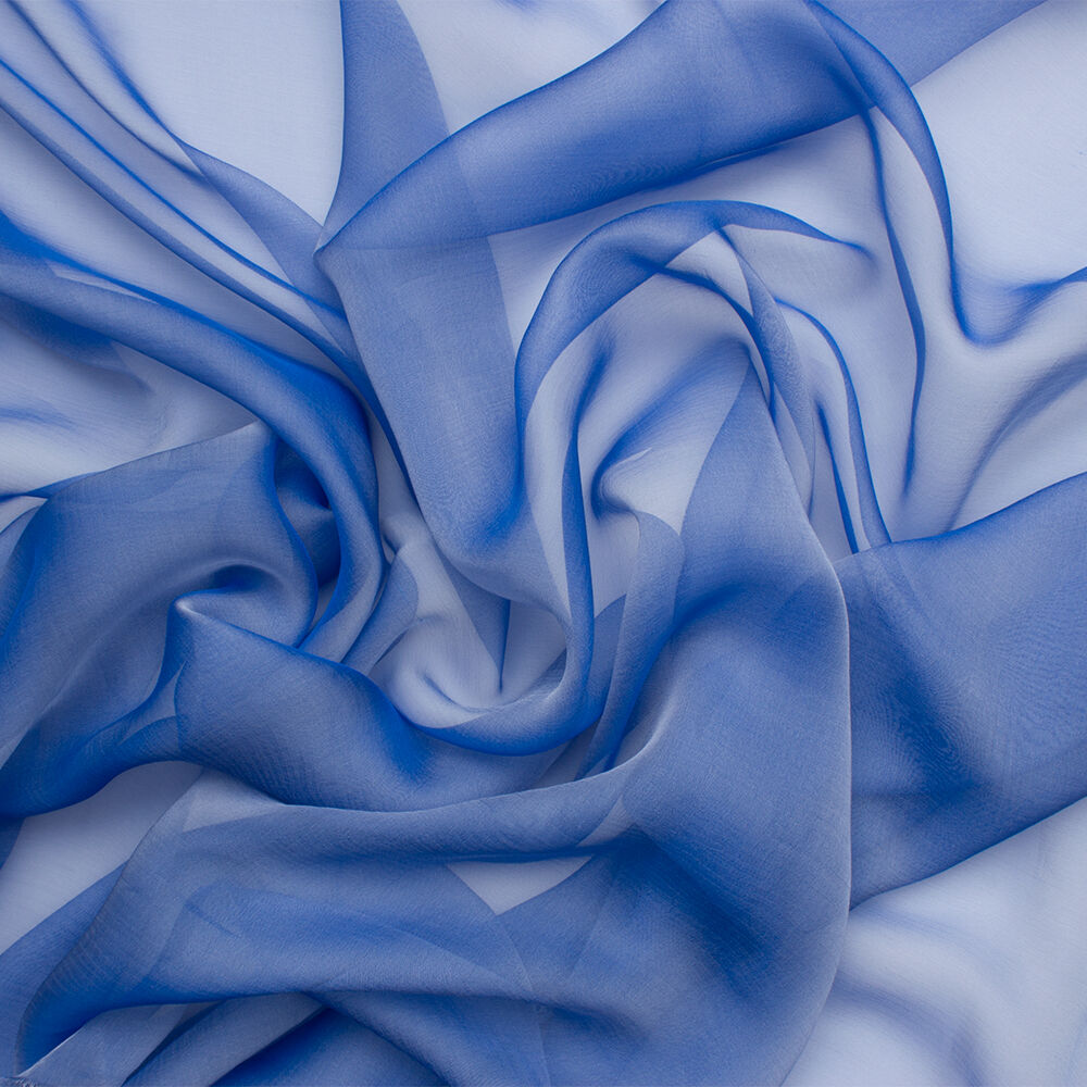 Periwinkle Blue Shot Silk Chiffon