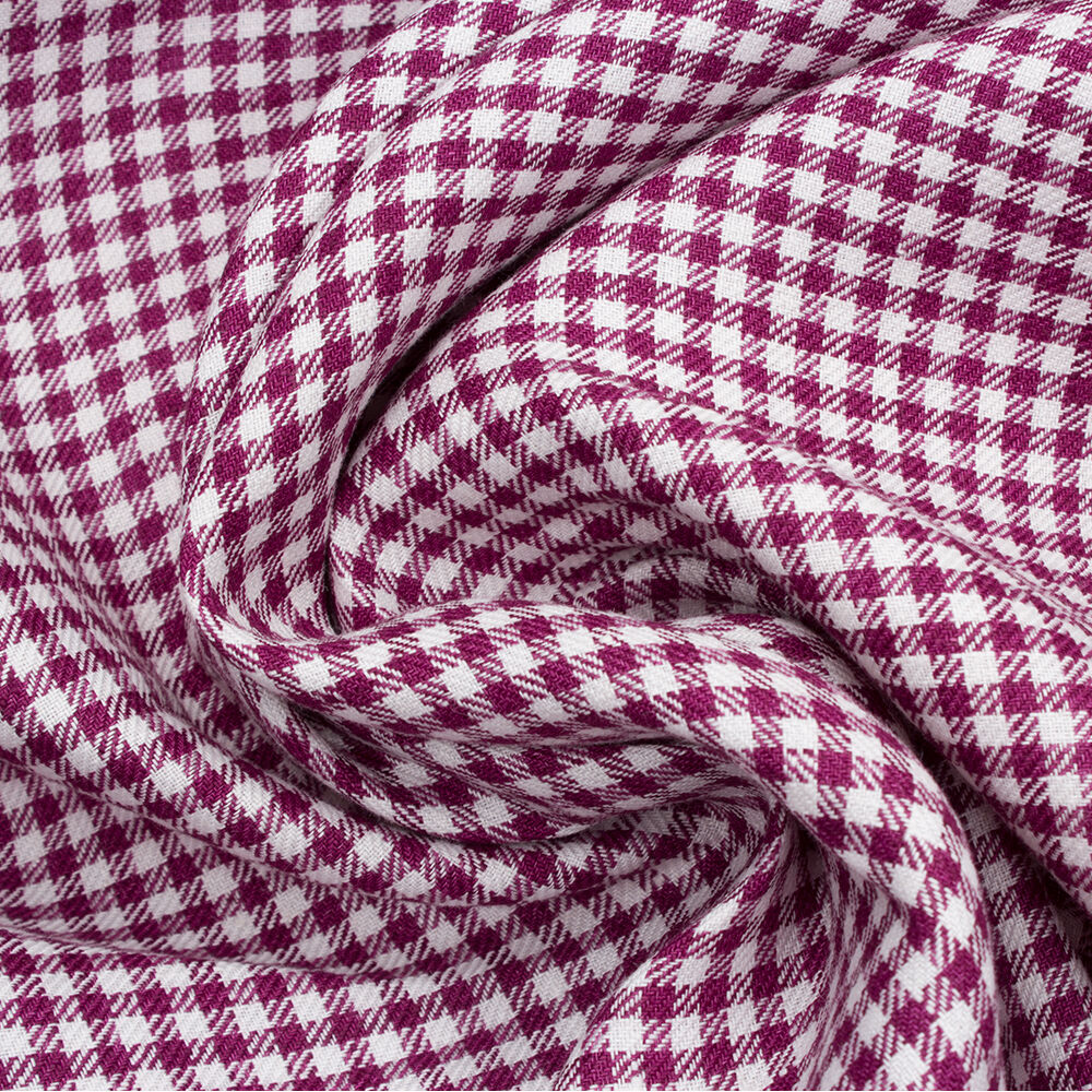 Burgundy & Ivory Gingham Linen