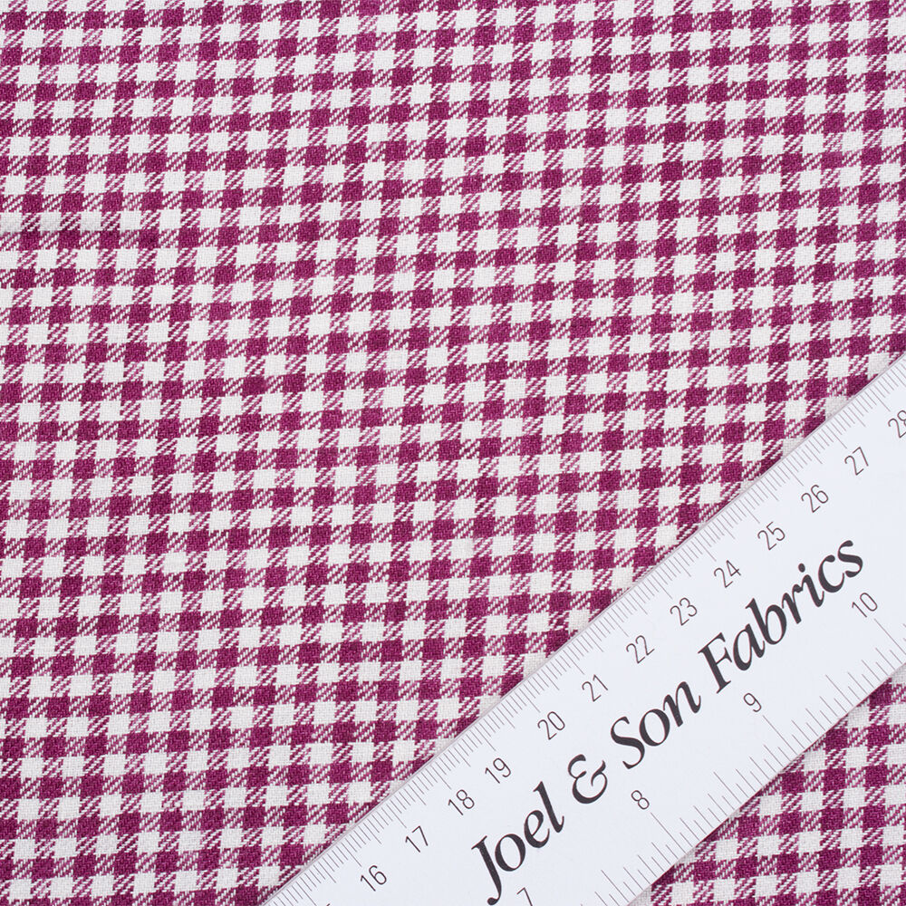 Burgundy & Ivory Gingham Linen