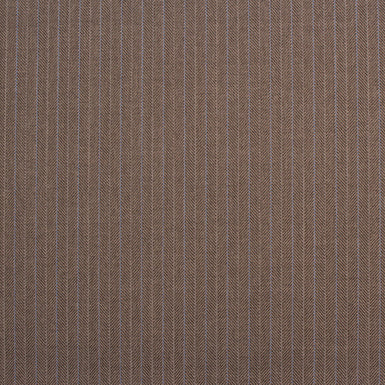 Brown Stripe Herringbone Wool/Silk Suiting (A 2.40m Piece)