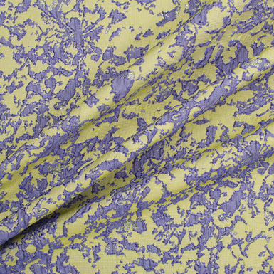 Periwinkle Blue/Lime Green Metallic Brocade (Sold as a 1.75m Piece)