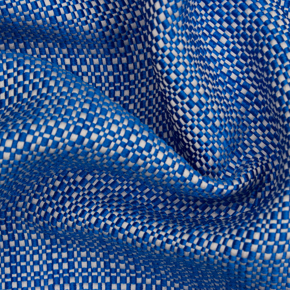 Royal Blue & White Plain Basket Weave