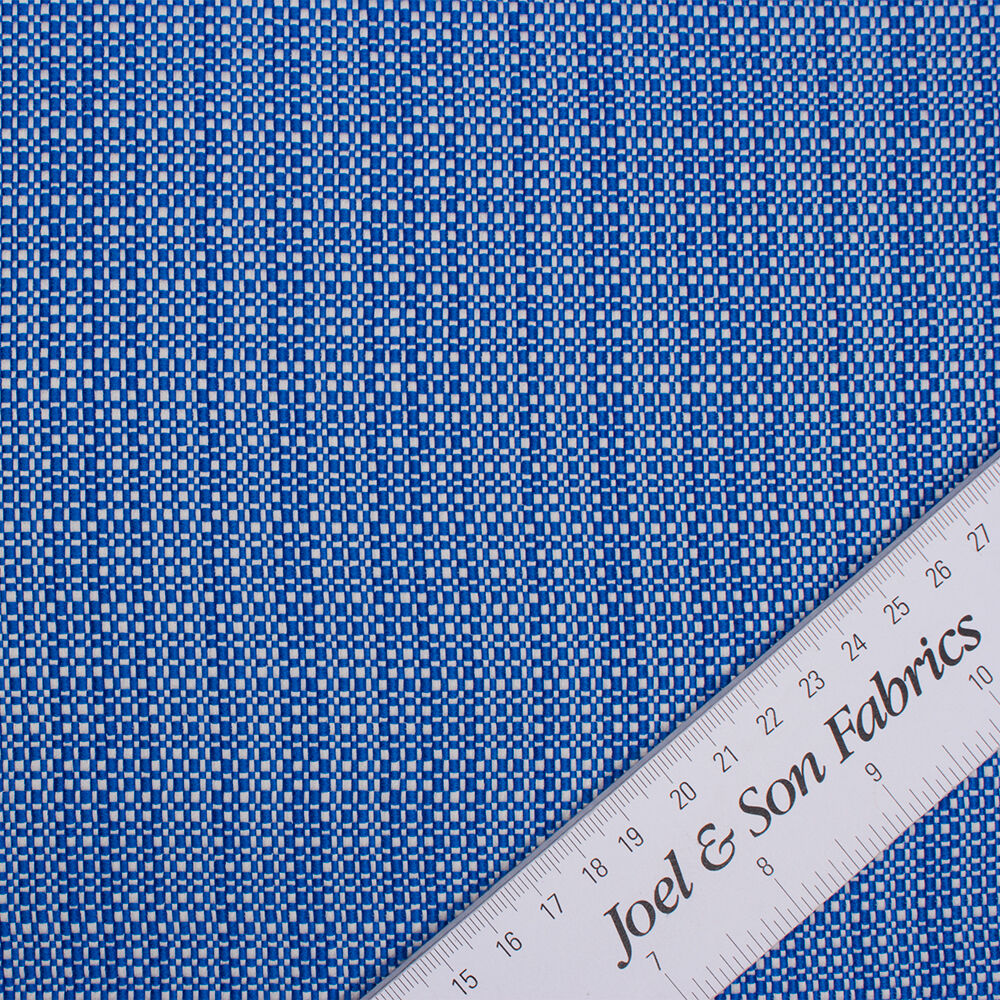 Royal Blue & White Plain Basket Weave