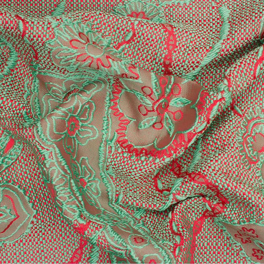 Candy Pink/Mint Green Floral Basket Weave