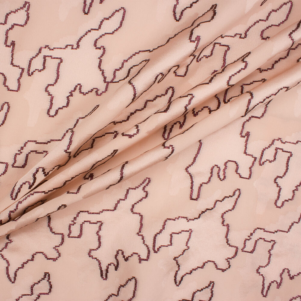 Peach Double Silk Satin Jacquard