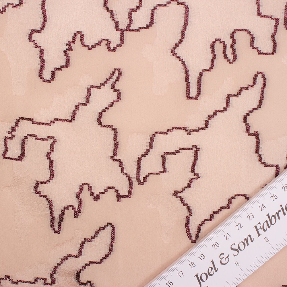 Peach Double Silk Satin Jacquard