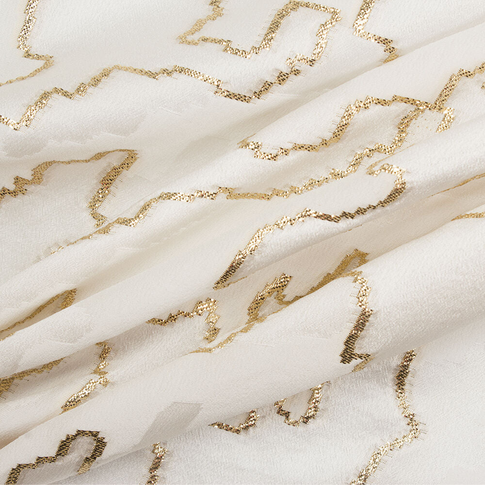 Ivory/Gold Double Silk Satin Jacquard