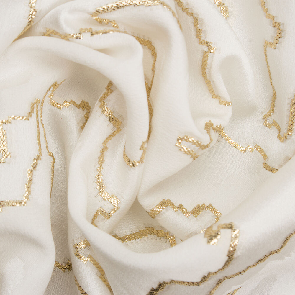 Ivory/Gold Double Silk Satin Jacquard
