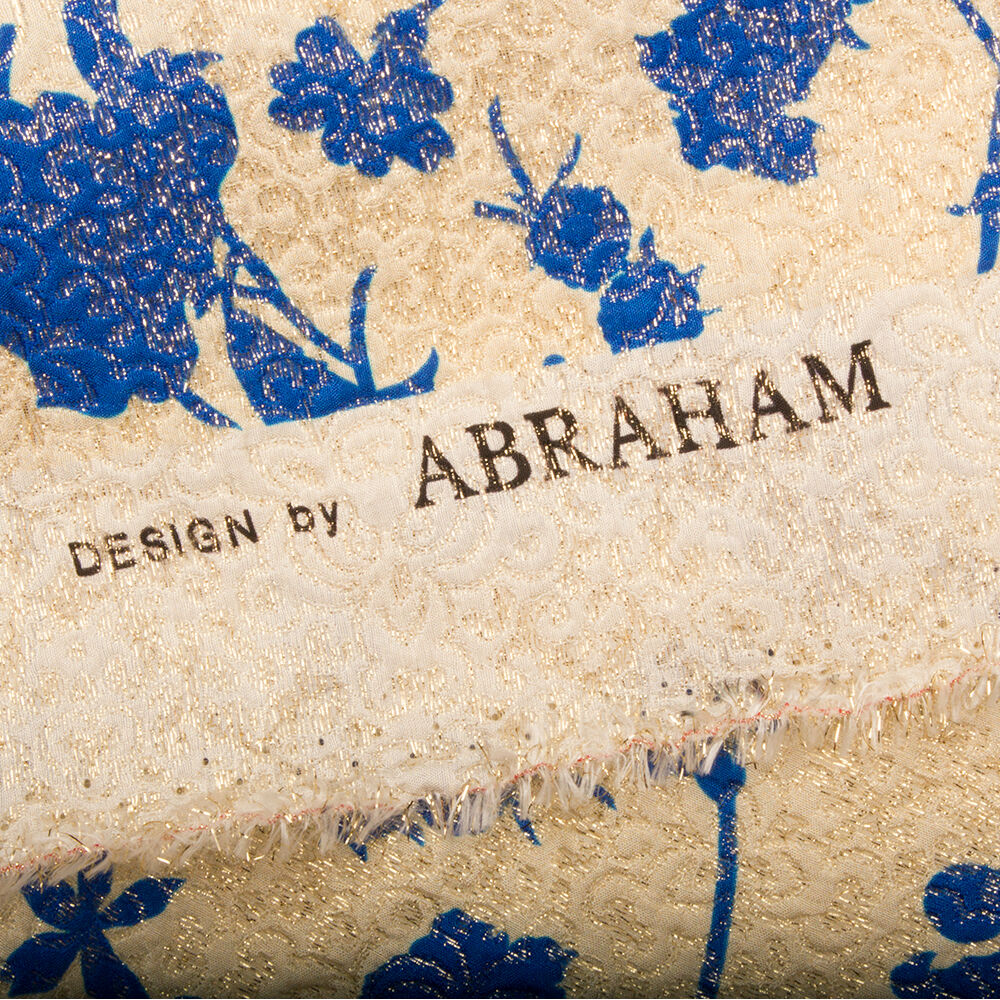 Royal Blue Floral Metallic Cloqué