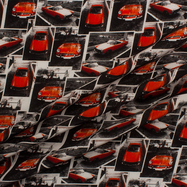 Cars Printed Silk Crêpe de Chine (A 3m Piece)