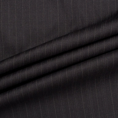 Dark Grey Striped Wool Suiting (A 2.60m Piece)