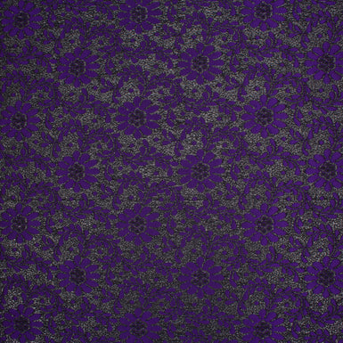 Purple Floral & Black Brocade