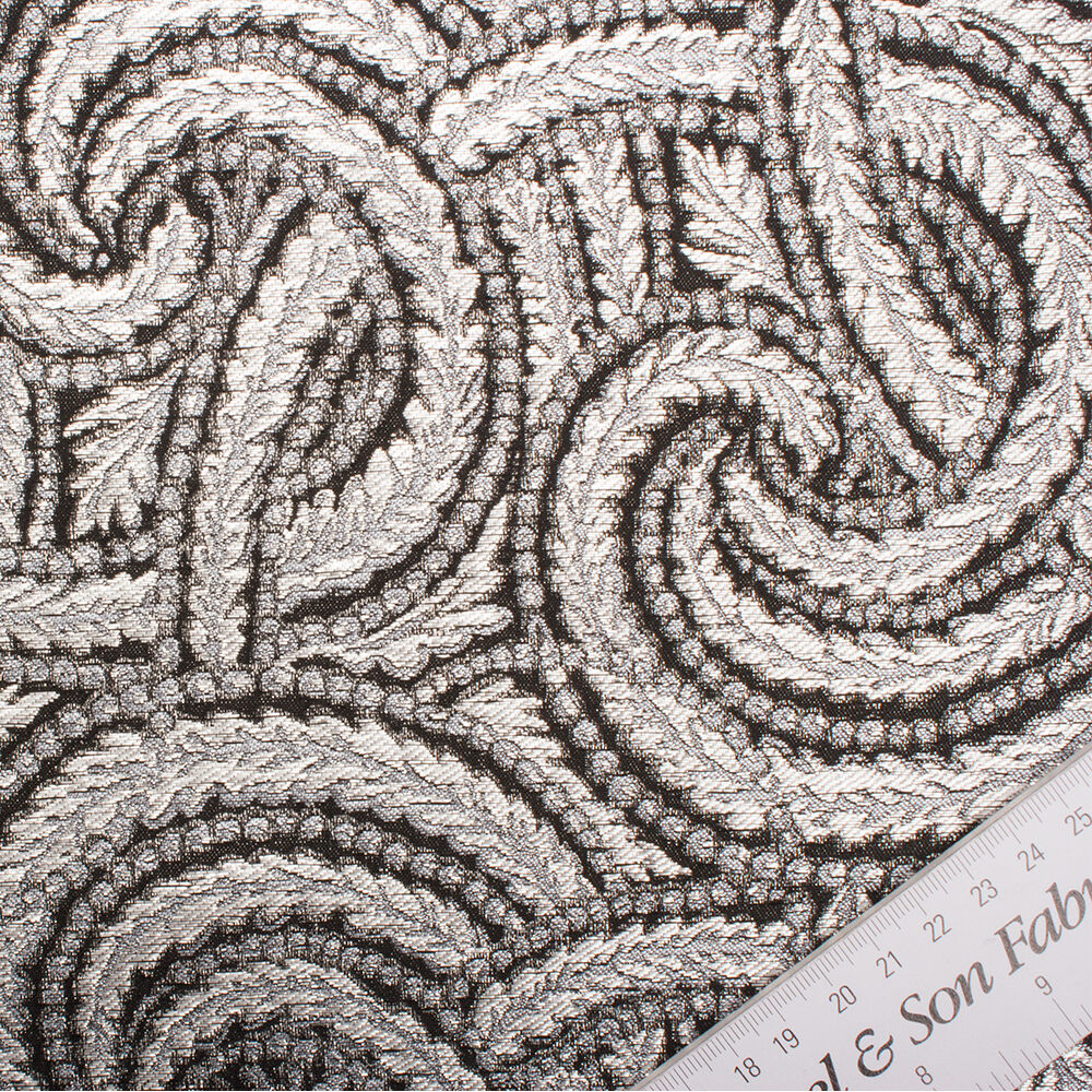 Silver/Black Metallic Brocade