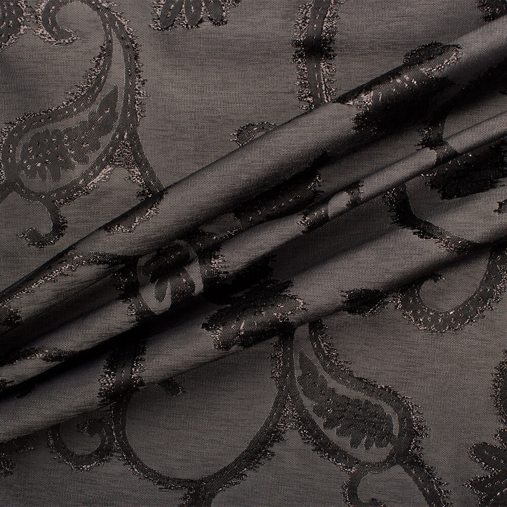 Black on Grey Chine Jacquard Taffeta