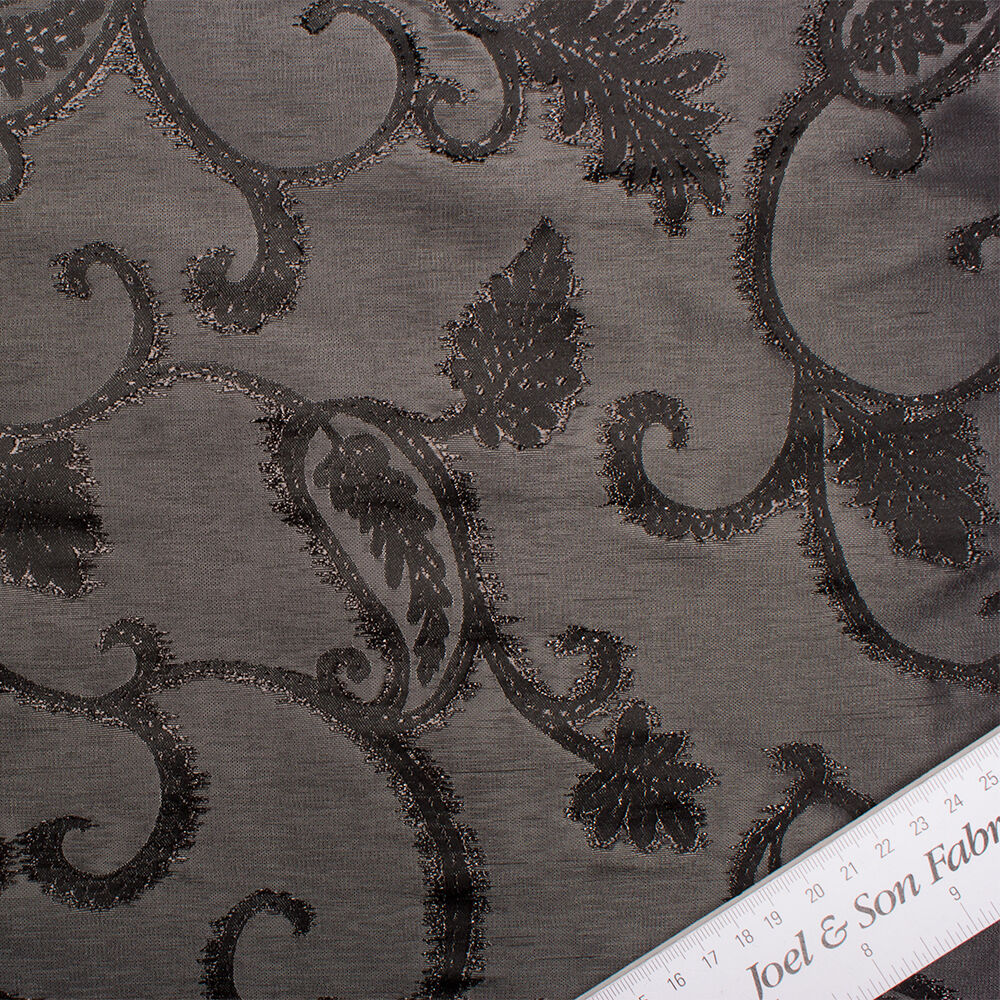Black on Grey Chine Jacquard Taffeta