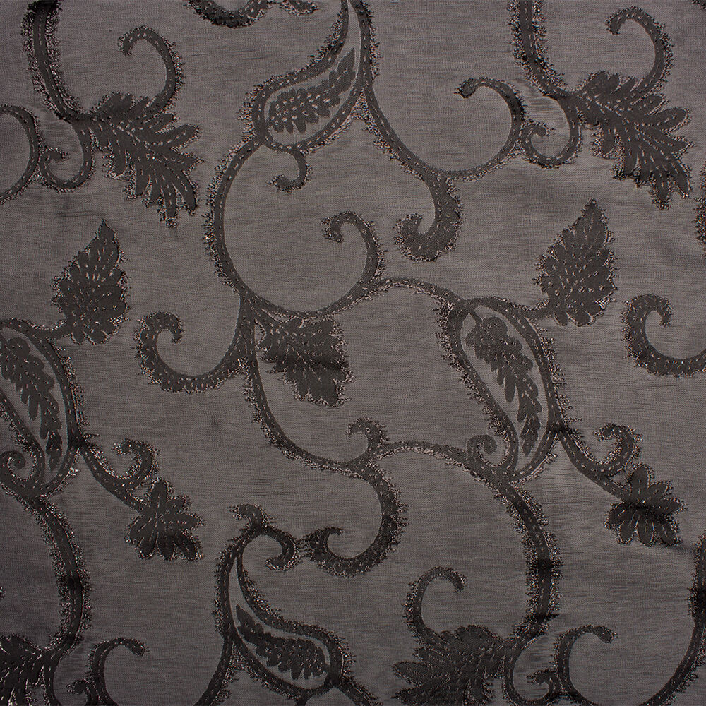 Black on Grey Chine Jacquard Taffeta