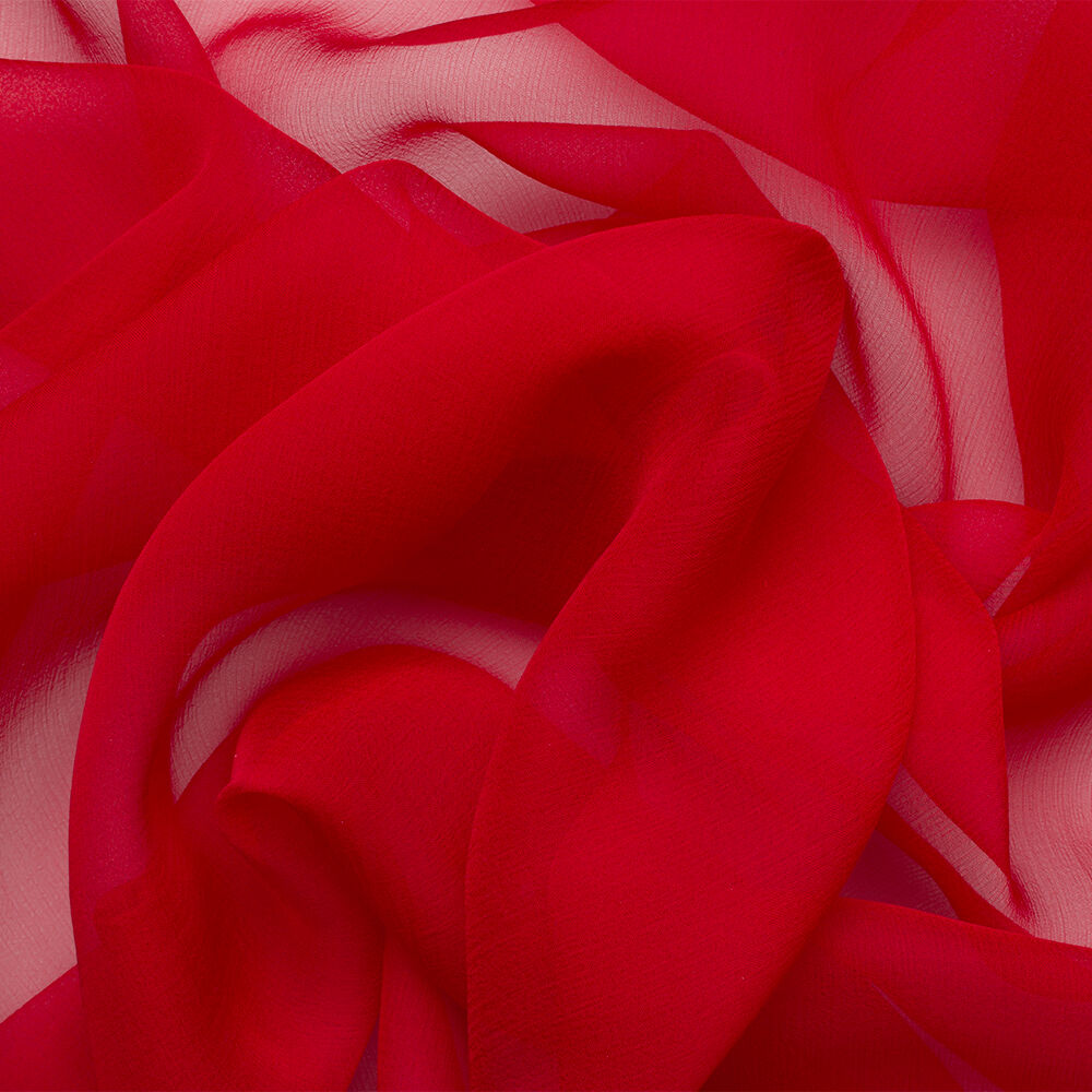 Ruby Red Silk Chiffon