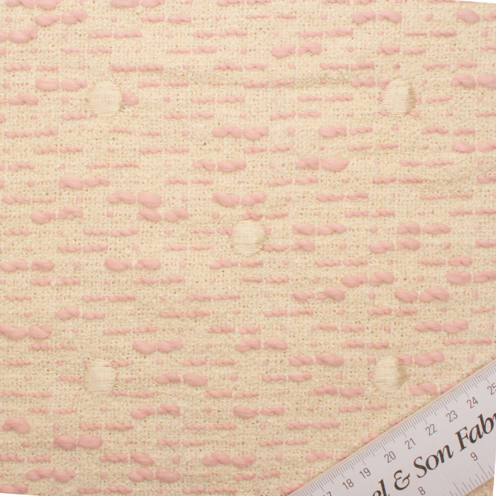Pastel Pink Coloured Bouclé