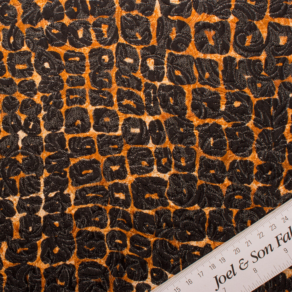 Orange/Black Printed Cloqué (A 2.50m Piece)