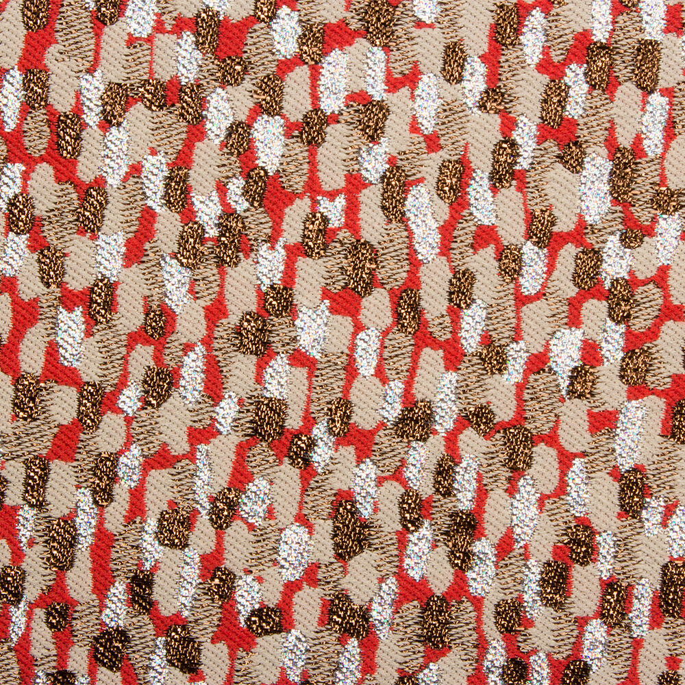 Red/Bronze/Silver Brocade