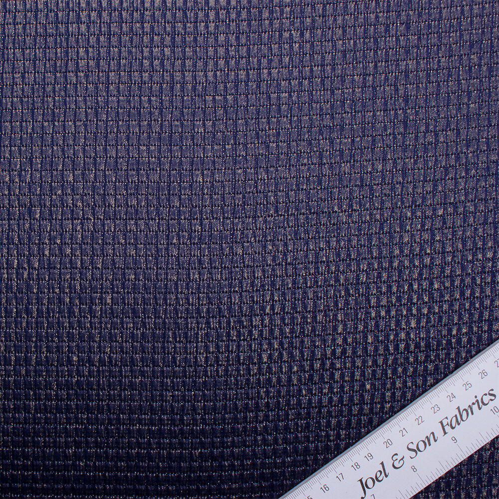 Blue/Gold Metallic Cloqué