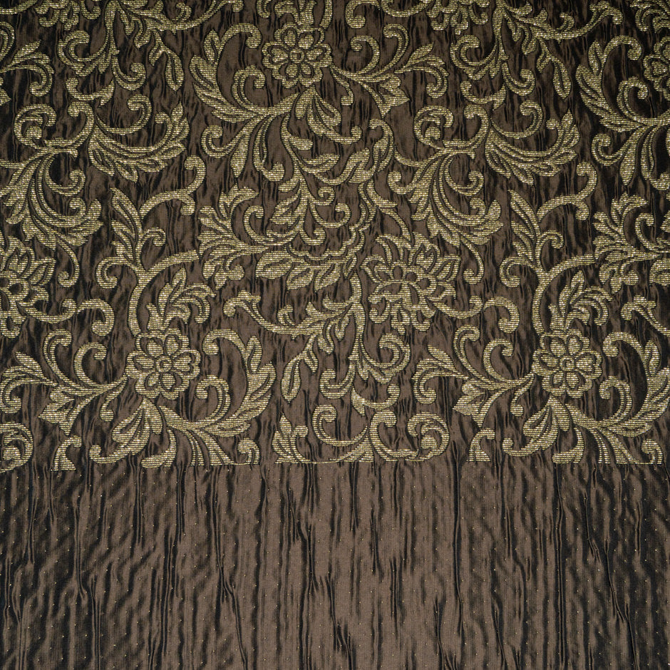 Brown/Gold Floral Metallic Brocade