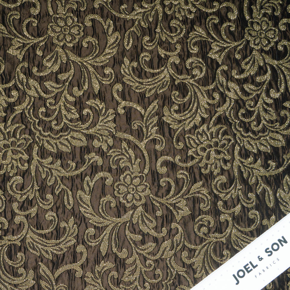 Brown/Gold Floral Metallic Brocade