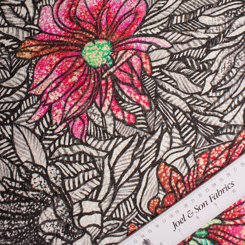 Monochrome Metallic Jacquard Cloqué