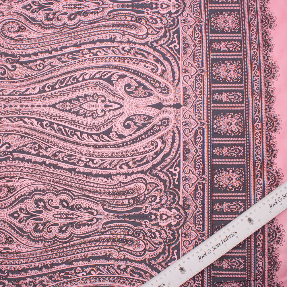 Grey on Candy Pink Silk Taffeta (A 2.40m Piece)