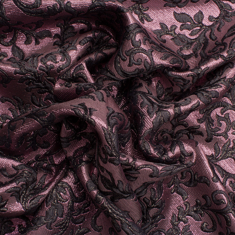 Pink/Grey Tone on Tone Metallic Cloqué