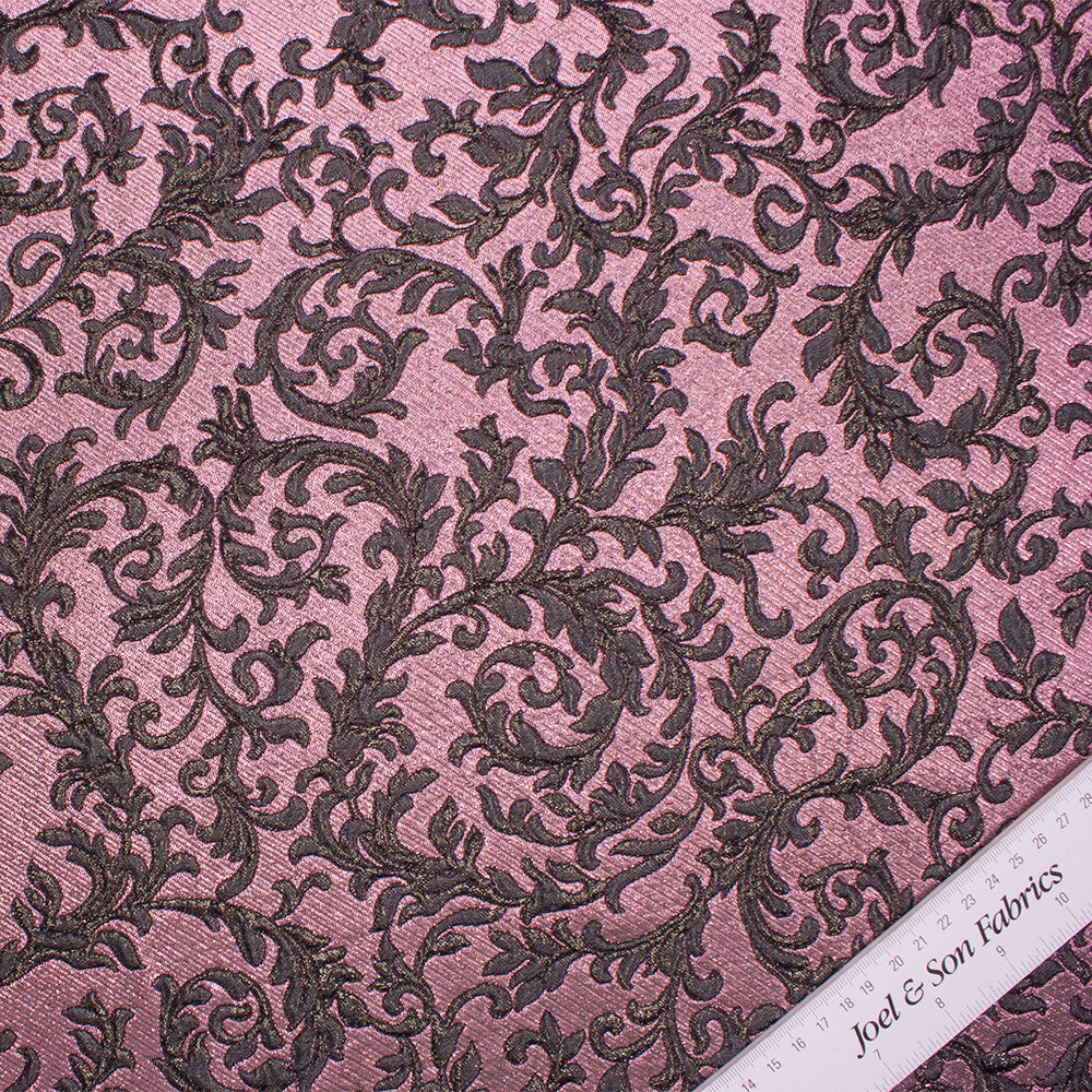 Pink/Grey Tone on Tone Metallic Cloqué