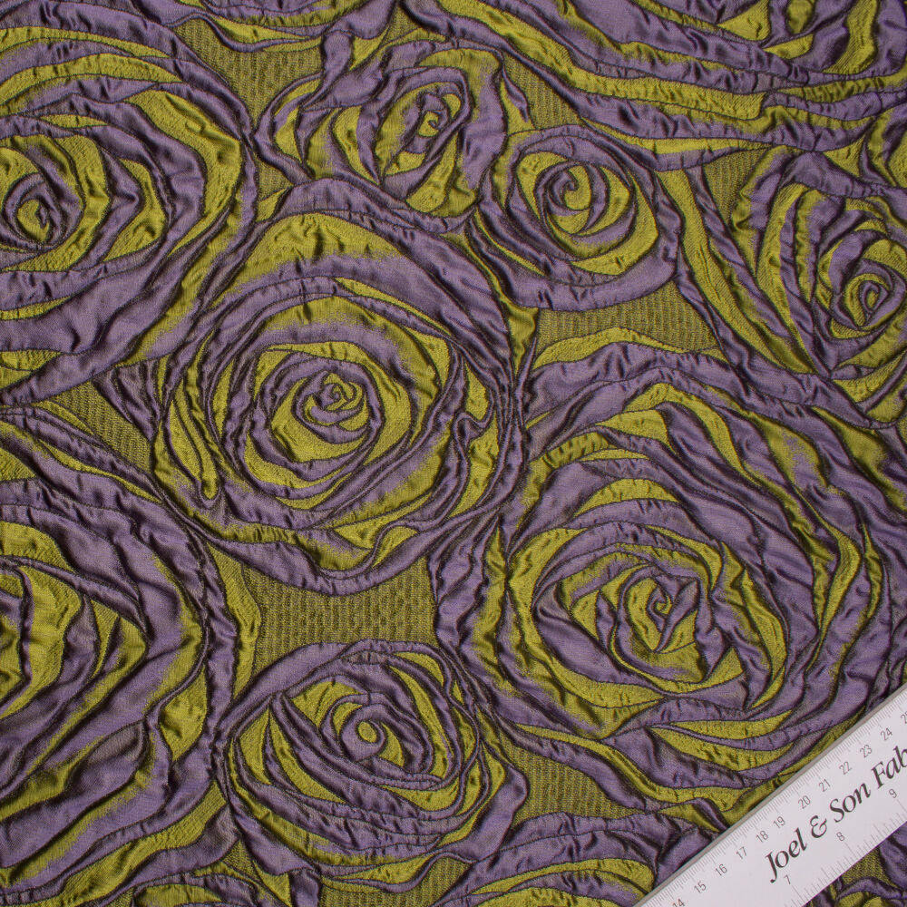Purple/Olive Green Metallic Cloqué