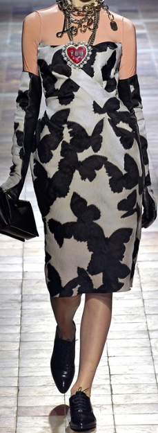 Orange Butterfly Printed Cotton Piqué