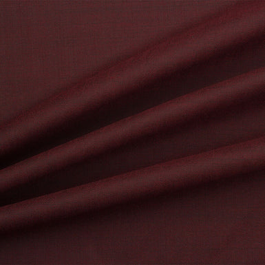 Maroon Herringbone Zegna 'Cool Effect' Suiting (sold as a 1.50m piece)