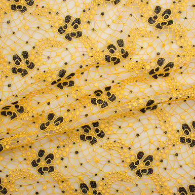 Canary Yellow 'Two-Tone' Metallic Guipure Lace
