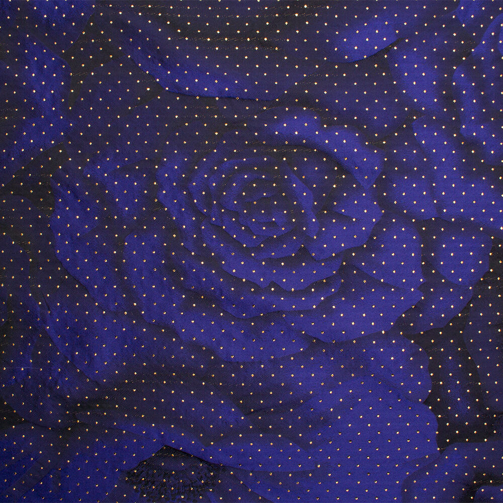 Blue/Black/Gold Spotted Metallic Brocade (A 1.75m Piece)