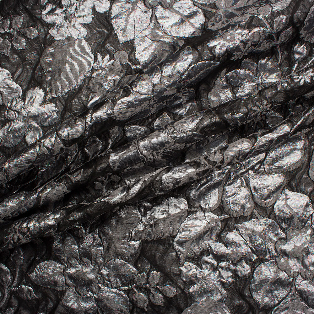 Silver Grey Metallic Floral Brocade (A 3.40m Piece)